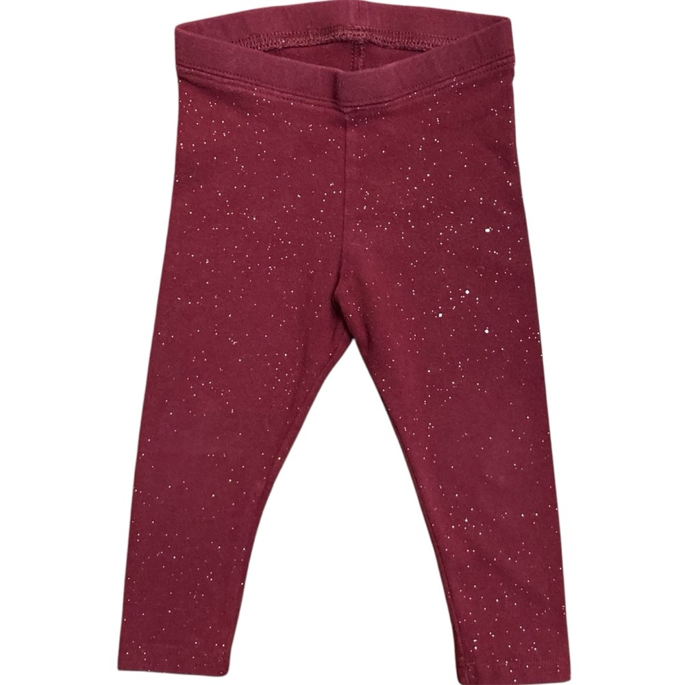 Cat & Jack sparkly maroon leggins 18M